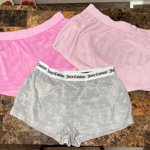 Juicy Couture Pink and Gray Shorts Set